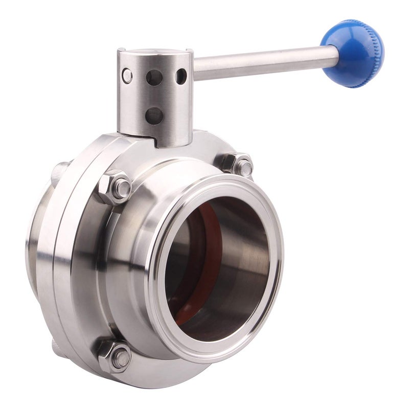 DERNORD Sanitary Butterfly Valve with Pull Handle Stainless Steel 304 Tri Clamp Clover (2.5" Tube OD) - Image 1
